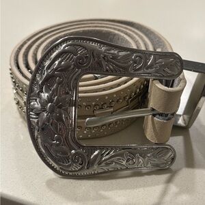 MNML Silver and Tan Belt